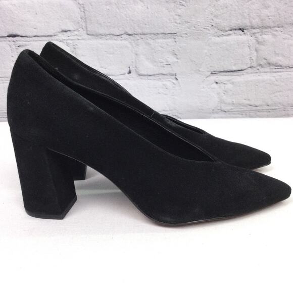 Michael Michael Kors Suede Pointed Toe Chunky Block Heel Slip On Shoe Size 6M - Picture 7 of 13